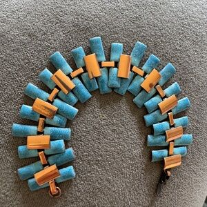 Vintage signed Matisse Turquoise Blue Enamel and Copper bracelet